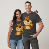 T-shirt Écureuil Manger Pizza Drôle Pizza Nourriture Amour (Unisexe)