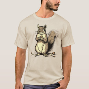 T-shirt Écureuil mignon avec ses noix pour Amoureux des an
