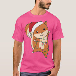 T-shirt Écureuil Noël Santa Clauses Fairy Lights