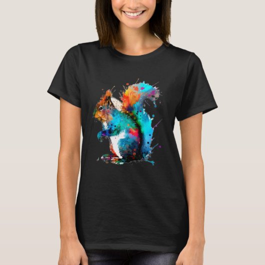 T-shirt Écureuil Paint Splatter Yard Squirrel Splatter (Devant)