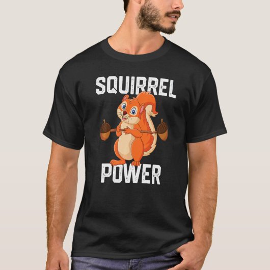 T-shirt Écureuil Power Forêt Animale Amour meilleur ami Sq (Devant)