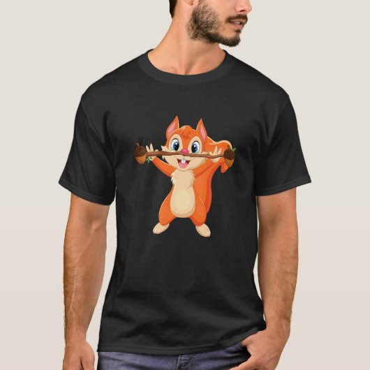 T-shirt Écureuil Power Forêt Animale Amour meilleur ami Sq (Devant)