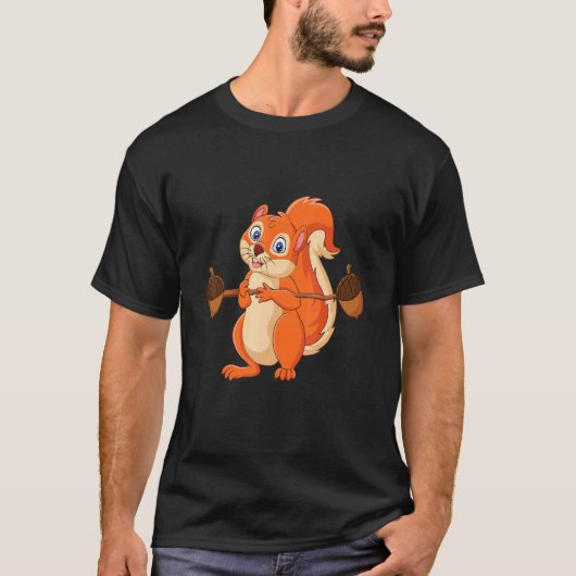 T-shirt Écureuil Power Forêt Animale Amour meilleur ami Sq (Devant)