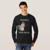 T-shirt Écureuil Protégez vos noix Drôle Citation Rude Say (Devant entier)