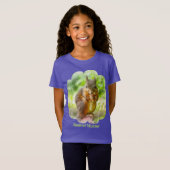 T-Shirt Écureuil Watcher Animal Peinture Artisanale Filles (Devant entier)