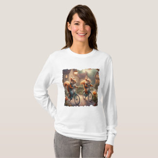 T-shirt Écureuils fantaisistes chevauchent un livre d'hist