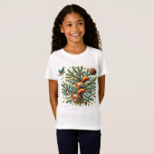 T-Shirt Écureuils mignons filles oiseaux (Devant entier)