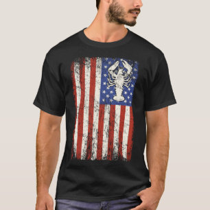 T-shirt Écuve de poisson-canne États-Unis Drapeau américai
