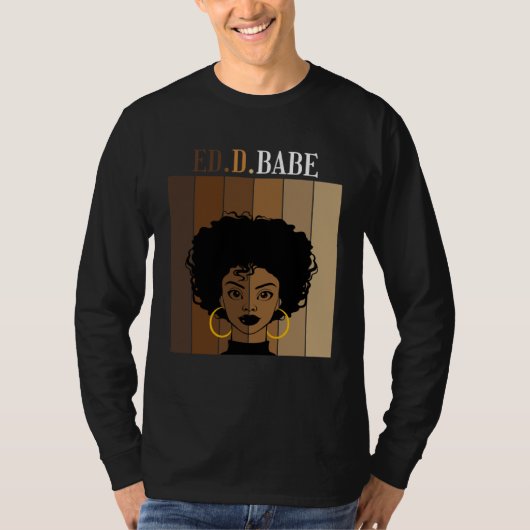 T-shirt ED d Babe EdD Doctorate Degree of Education Black  (Devant)
