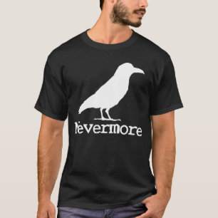 T-shirt Edgar Allan Poe Corbeau Jamais Plus Horreur Gothiq