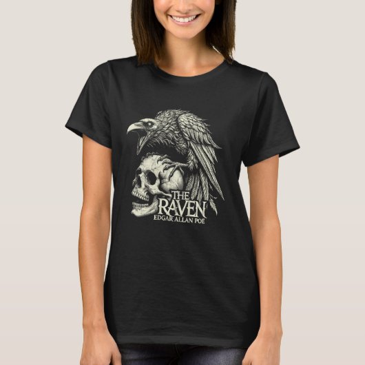 T-shirt Edgar Allan Poe Plus Quart Le Corbeau (Devant)