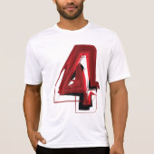 T-shirt Edgy Abstrait rouge et noir numéro 4 (Devant)