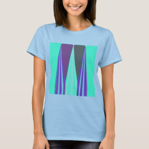 T-shirt Edgy Blue Purple Cyan Chevron Art Imprimer