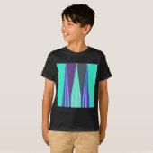 T-shirt Edgy Blue Purple Cyan Chevron Art Imprimer (Devant entier)
