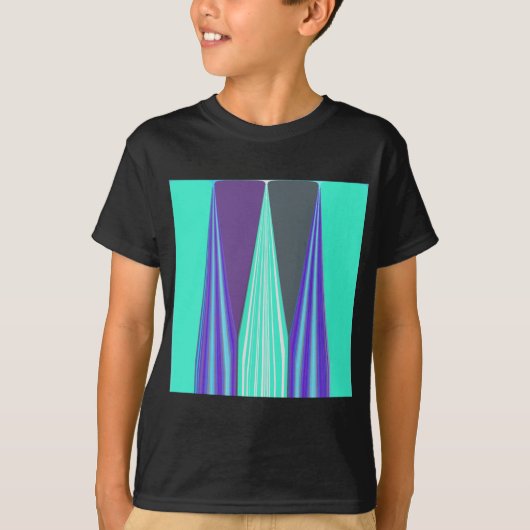 T-shirt Edgy Blue Purple Cyan Chevron Art Imprimer (Devant)