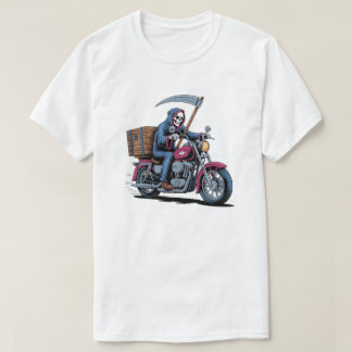 T-shirt Edgy Grim Reaper Motorcycle Rider