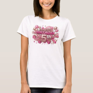 T-shirt Edgy Red HAPPY BIRTHDAY 5TH