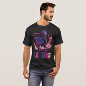 T-shirt Edgy Sakura Warrior Bird Anime Illustration (Devant entier)