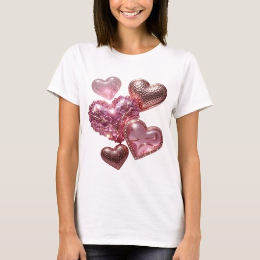 T-shirt Edgy Silver CŒURS DE L'AMOUR Statement (Devant)