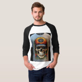 T-shirt "Edgy Skull and Crossbones Casquette brodé" (Devant entier)