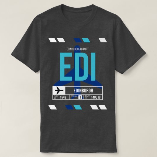 T-shirt Édimbourg Code aéroport EDI Bague 1 (Design devant)