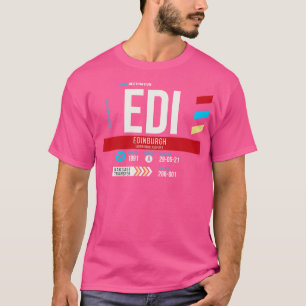 T-shirt Édimbourg Code aéroport EDI Bague C