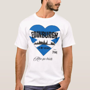 T-shirt Edinburgh Scotland Skyline Heart - Depuis [année]