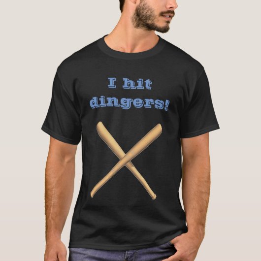 T-shirt Editable I Hit Dingers Baseball (Devant)