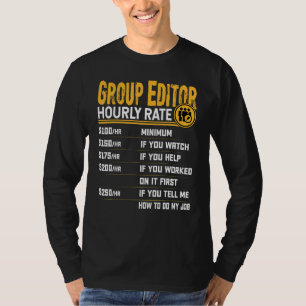 T-shirt Éditeur de groupe Taux horaire Éditeur de groupe