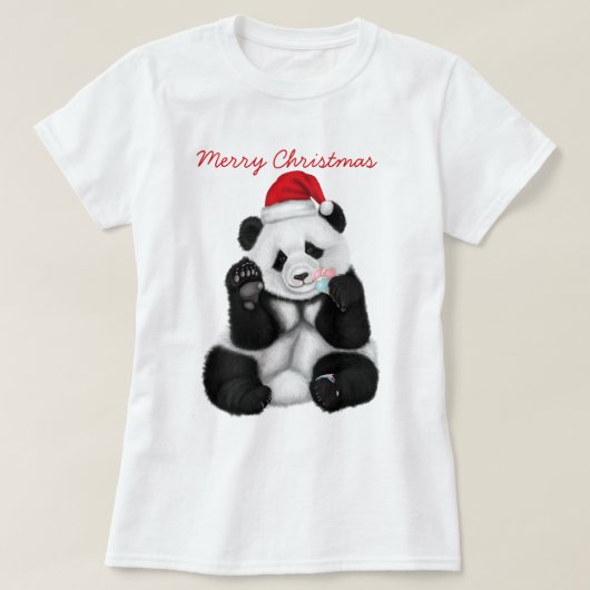T-shirt Édition de Noël Panda bébé (Design devant)