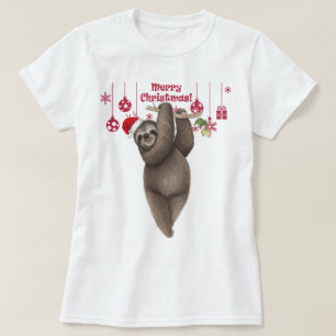 T-shirt Édition de Noël, pendre Sloth