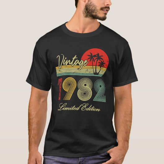 T-shirt Edition Limitée 1982 40E Cadeau Anniversaire 40 An (Devant)