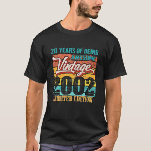 T-shirt Edition Limitée 2002 20 Ans Amusant 20E Naissance