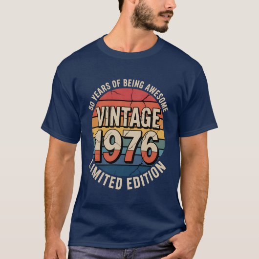 T-shirt Édition limitée année de naissance 1976 (Devant)