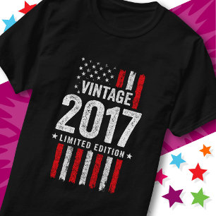 T-shirt Édition Limitée Drapeau Américain Étoiles Vintage