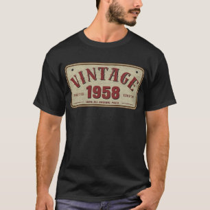 T-shirt Édition limitée Vintage 1958 avec toutes les pièce