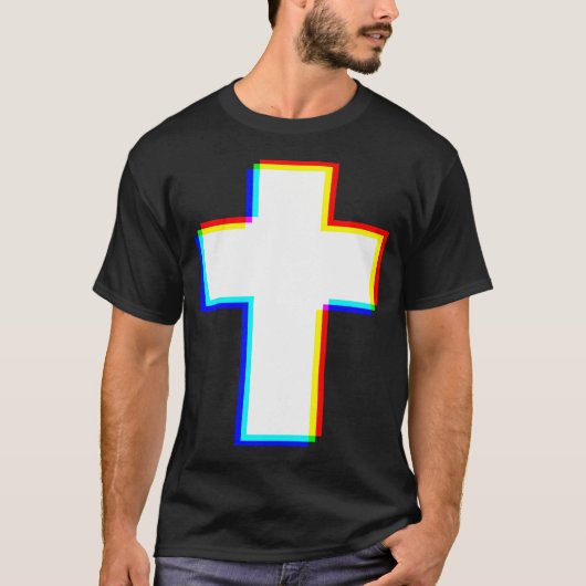 T-shirt Edm Croix Glitch Chrétien (Devant)