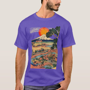 T-shirt , Edo Japan Scenery, Coucher de soleil au Mont Fuj