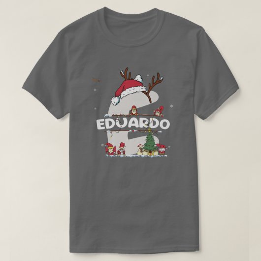 T-shirt Eduardo Christmas w Eduardo Nom pour les Noël drôl (Design devant)