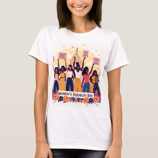T-shirt Educate, Elevate, Empower – Women’s Equality Day (Devant)