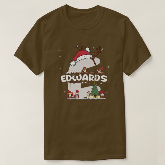 T-shirt Edwards Christmas w Edwards Nom pour les Noël drôl (Design devant)