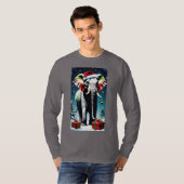 T-shirt Eelphant De Noël Drôle À Santa Hat (Devant entier)