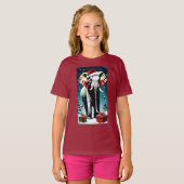 T-shirt Eelphant De Noël Drôle À Santa Hat (Devant entier)