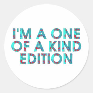 T-SHIRT Één van een Kind Uitgave Ronde Sticker