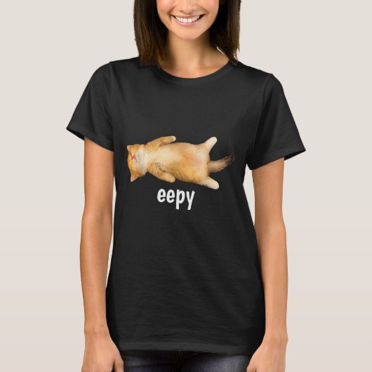 T-shirt Eepy Cat Meme Funny Sleepy Cat Viral Gen Z Sarcast (Devant)