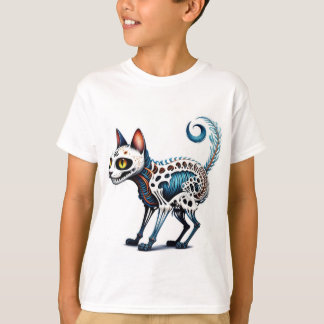 T-shirt Eerie Cat-Skull Fusion - détail artistique