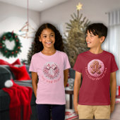 T-Shirt Effet Broderie Rose Noël Bow Joy & Peace