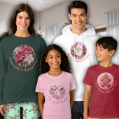 T-Shirt Effet Broderie Rose Noël Bow Joy & Peace