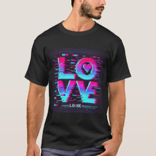 T-shirt Effet d'amour numérique Glitch