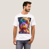 T-shirt effet d'argile mignonne l'arc-en-ciel (Devant entier)